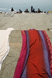 Washing at the ghats on the Narmada River at the Ahilya
