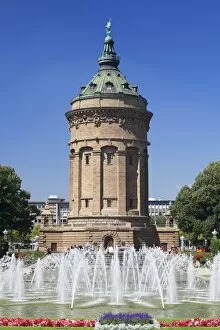 Images Dated 17th August 2011: Wasserturm (Water Tower), Mannheim, Baden Wurttemberg, Germany, Europe