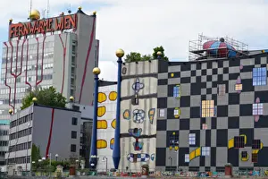 Vienna Prints: The waste incineration plant of Spittelau designed by Friedensreich Hundertwasser