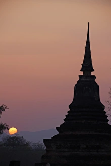 Sunrise And Sunset Prints: Wat Mahatat, Sukhothai Historical Park
