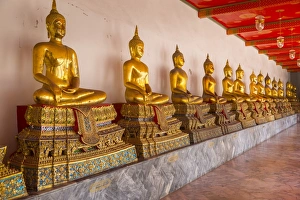 Thai Prints: Wat Pho (Wat Po), Bangkok, Thailand, Southeast Asia, Asia
