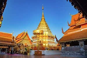 Meditation Prints: Wat Phra That Doi Suthep Buddhist temple in Chiang Mai, Thailand