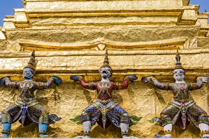 Bangkok Prints: Wat Phra Kaew, The Grand Palace, Bangkok, Thailand, Southeast Asia, Asia