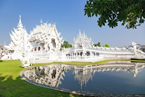 Chiang Prints: Wat Rong Khun, the famous White Temple, Chiang Rai, Thailand