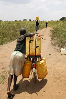 Children Prints: Water chore, Masindi, Uganda, Africa