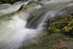 United Prints: Water flows over rocks in a stream near Buttermere village in Cumbria