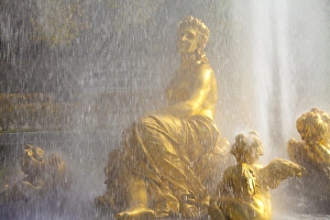 Cherub Prints: Water fountain at Linderhof Palace, Bavaria, Germany, Europe