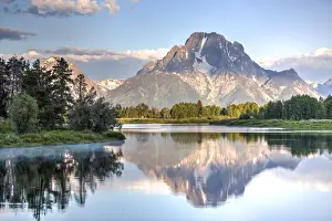 Teton Range Prints: Water reflection of Mount Moran