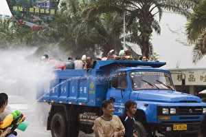 Water Splashing Festival in Jinghong town, Xishuangbanna, Yunnan province, China, Asia