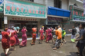 Water Splashing Festival in Jinghong town Xishuangbanna, Yunnan province, China, Asia Water Splashing Festival in Jinghong town Xishuangbanna, Yunnan province, China, Asia