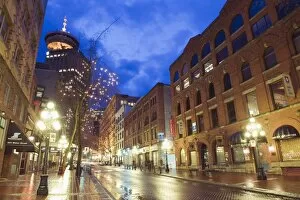 Images Dated 11th April 2009: Water Street at night, Gastown, Vancouver, British Columbia, Canada, North America