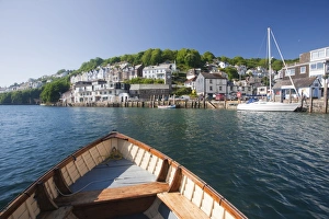 Water Taxi Prints: Water taxi crosses the River Looe in Looe, Cornwall, England, United Kingdom, Europe