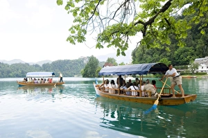 Images Dated 9th July 2007: Water taxis, Lake Bled, Slovenia, Europe