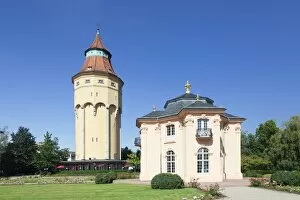 Images Dated 17th August 2011: Water Tower and Pagodenburg Pavillon, Rastatt, Black Forest, Baden Wurttemberg, Germany, Europe