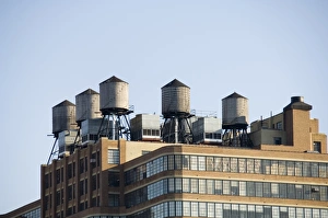 Water Tower Prints: Water towers on building
