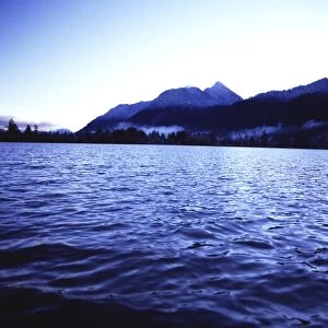 Images Dated 27th January 2009: Water, trees, and mountains viewed from the waters of Lake Quinault, Olympic National Park