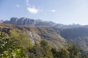 Ambalavao Prints: Waterfall, Andringitra National Park, Ambalavao, central area, Madagascar, Africa