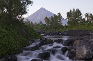 Volcanoe Prints: Waterfall beneath Mount Mayon