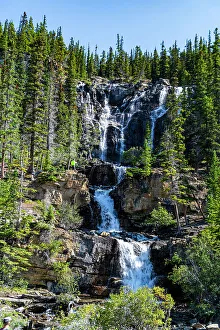 Purity Prints: Waterfall along the Glacier Parkway, Alberta, Canada, North America
