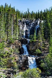 Purity Collection: Waterfall along the Glacier Parkway, Alberta, Canada, North America
