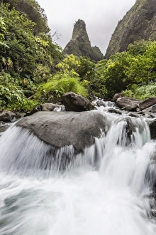 Waterfall in Iao Valley State Park, Maui, Hawaii, United States of America, Pacific