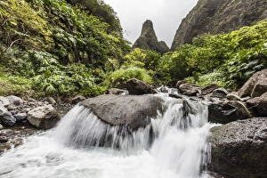 Maui Prints: Waterfall in Iao Valley State Park, Maui, Hawaii, United States of America, Pacific
