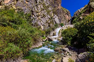 Waterfall along the Inti Punku Trek, Ollantaytambo, Peru, South America