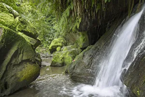 Rainforests Prints: Waterfall in the jungle with rocks, Bali, Indonesia, Southeast Asia, Asia