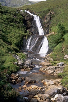 Cuillin Hills Prints: Waterfall, Red Cuillins