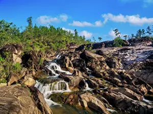 Riverbanks Prints: Waterfall at Rio On Pools, Mountain Pine Ridge Forest Reserve, Cayo District, Belize