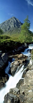 Western Highlands Prints: Waterfall on the River Coupall with Buachaille Etive
