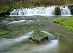 Waterfall on River Lathkill, Lathkill Dale, Peak District National Park