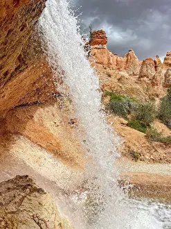 Purity Prints: A waterfall running through the Mossy Cave Trail in Bryce Canyon National Park
