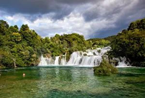 Waterfalls in Krka National Park in southern Croatia, Europe