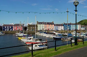 Port Prints: Waterfront of Aberaeron port, Ceredigion, Wales, United Kingdom, Europe