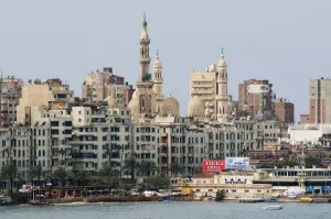 Alexandria Prints: Waterfront and Al-Mursi Mosque, Alexandria, Egypt, North Africa, Africa