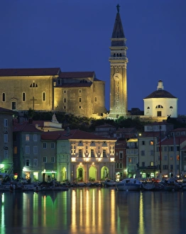 Piran Prints: Waterfront buildings