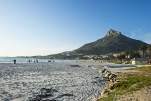 Suburban Prints: Waterfront of Camps Bay with the Lions Head in the background, suburb of Cape Town