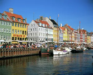 Copenhagen Prints: Waterfront district, Nyhavn, Copenhagen, Denmark, Scandinavia, Europe