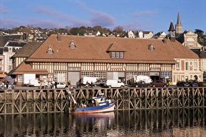 Waterfront and fish market, Trouville, Basse Normandie (Normandy), France, Europe