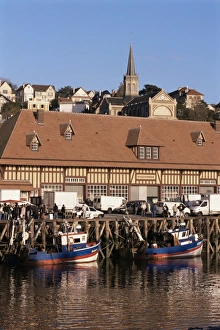 Waterfront and fish market, Trouville, Basse Normandie (Normandy), France, Europe
