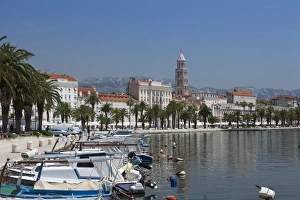 Split Prints: Waterfront, harbour and cathedral, Split, Croatia, Europe
