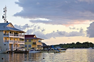 Images Dated 27th February 2008: Waterfront hotels, Colon Island (Isla Colon), Bocas del Toro Province, Panama