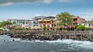 Galapagos Prints: The waterfront at Puerto Baquerizo Moreno, San Cristobal Island, Galapagos, Ecuador