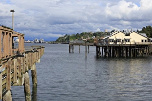 Jetties Prints: Waterfront restaurant in Tacoma, Washington State, United States of America, North America