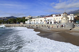 Ukraine Prints: Waterfront in Yalta, Crimea, Ukraine, Europe