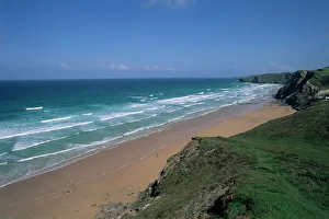 Sea Scape Prints: Watergate Bay, near Newquay, Cornwall, England, United Kingdom, Europe