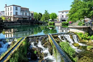 Waterfall Prints: Waterways, L Isle sur la Sorgue, Vaucluse, Provence Alpes Cote d Azur region, France