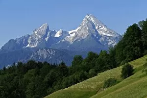 Typically German Gallery: Watzmann Mountain, 2713m, Berchtesgaden, Upper Bavaria, Bavaria, Germany, Europe