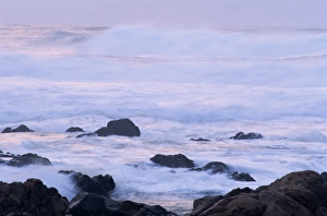 Cape Province Prints: Waves pounding rocks off Mossel Bay on the Garden Route